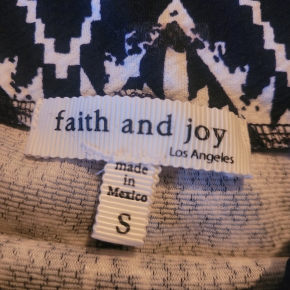 Faith And Joy Black And White Patterned Skirt S - Picture 3 of 3